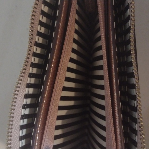 Kate Spade metallic light pink Continental three pocket wallet wristlet clutch - Picture 8 of 16